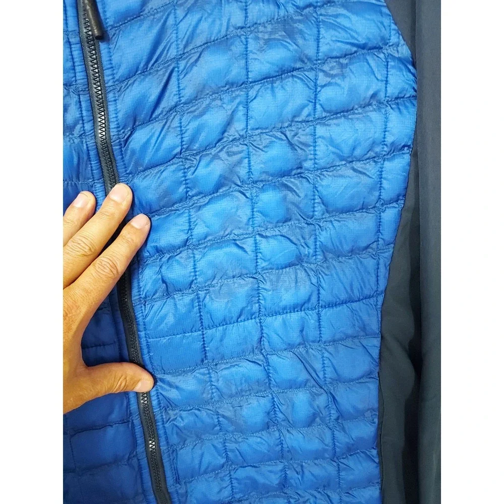The North Face Jacket Mens Small Thermoball Hybrid Hoodie Blue Full Zip Outdoor